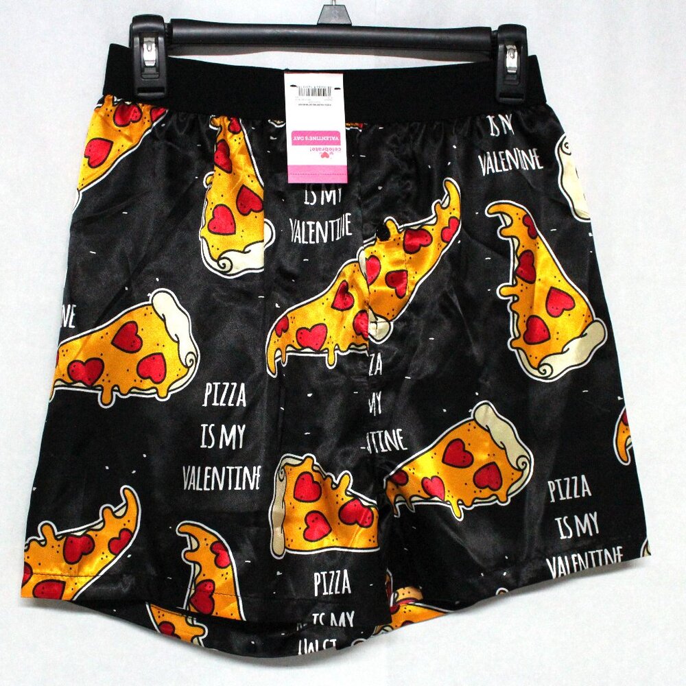 Pizza Is My Valentine Men's Small 28 - 30 Multi Color Graphic Boxers